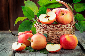 Wall Mural - Organic apples in basket.