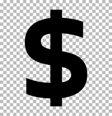 Aufkleber - dollar sign isolated on transparent background. dollar icon for your web site design, logo, app, UI. flat style. dollar symbol. us dollar sign.