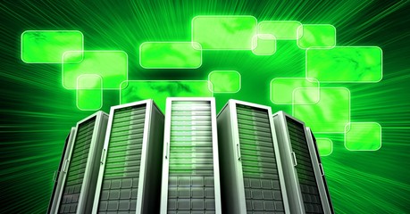 Poster - Computer servers and technology information interface