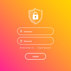 Poster - Vector Illustration Modern Flat Colorful Design Member Login Template for Website, Mobile, Computer, Application etc.