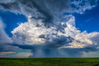 © Connect Images - Beautiful supercell storm drops rain and hail in microburst near Chappell, Nebraska, rain foot curls upward