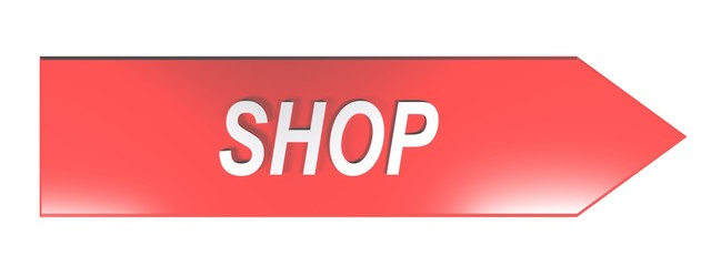 Leinwandbilder - SHOP on red arrow - 3D rendering