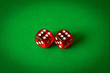 © Aliaksandr - Dice on a green background . Game concept. Games of chance