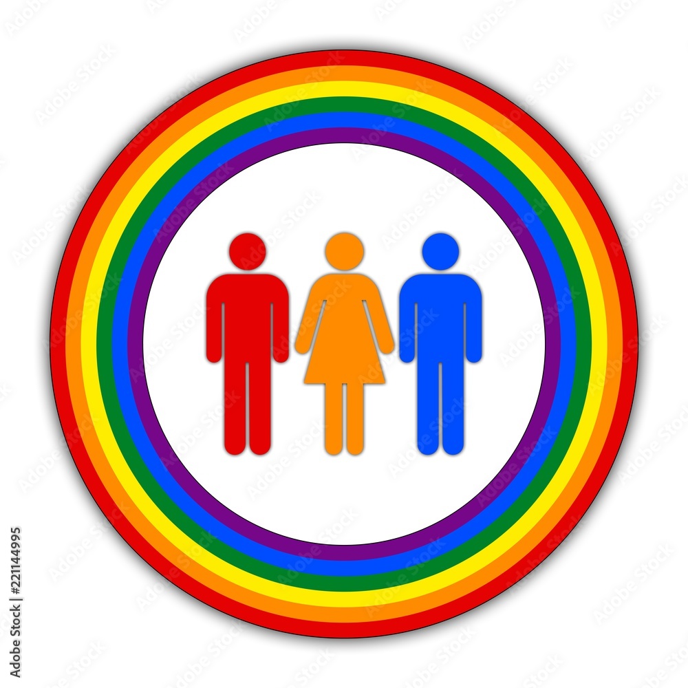 Rainbow gay couple pride flag circle, Symbol of sexual minorities, two ...