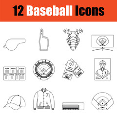 Sticker - Baseball icon set