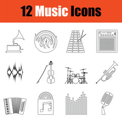 Canvas Print - Set of musical icons.