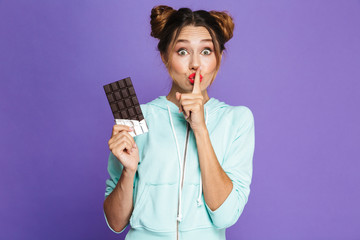 Poster - Portrait of a funny young girl with bright makeup