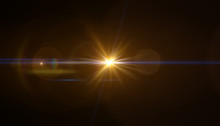  Abstract Of Lighting For Background. Digital Lens Flare In Dark Background