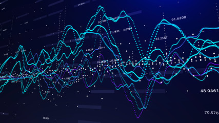 Stock market graph investment graph concept 3d rendering.