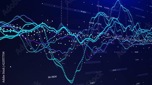 Fotomural Stock market graph investment graph concept 3d rendering.
