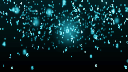 Aufkleber - Digital blue background. Information code. Binary computer code. 3d rendering