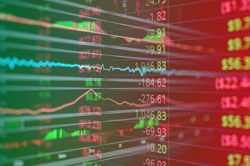 business financial concept with stock market graph chart indicator screen monitor