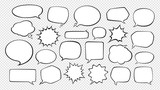 Fototapeta  - Set of comic speech bubbles. Cartoon vector illustration