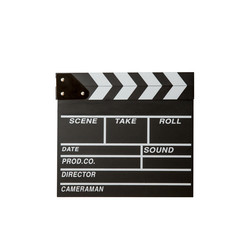 Wall Mural - Movie clapper isolated on white.Shown slate board. use the colors white and black.Realistic movie clapperboard. Clapper board isolated on white with clipping path included