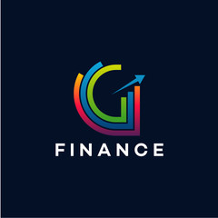 Wall Mural - modern g initial logo template, finance logo line art style template