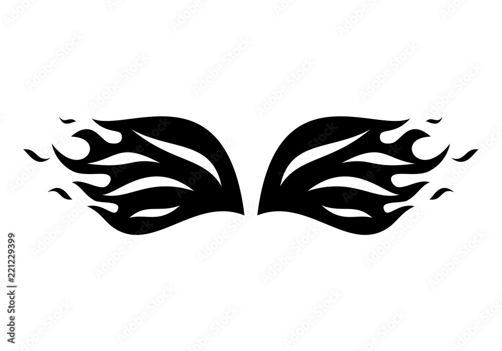 Wings in flame design vector Stock Vector | Adobe Stock