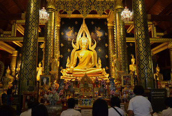 Wall Mural - Phra Buddha Chinnarat, Buddha statue in Wat Phra Sri Rattana Mahathat Temple, Phitsanulok in Thailand.