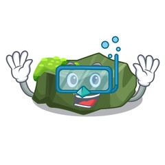 Sticker - Diving cartoon moss grow on sea rock