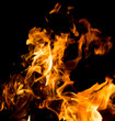 © donikz - Flame of fire with sparks on a black background