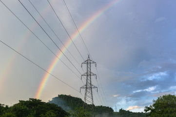 Wall Mural - rainbow after rain.
