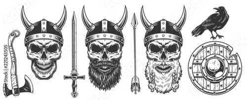 Set of viking warriors