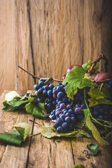 Wall Mural - Fresh grapes on wood