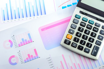 Calculator with Business Graphs finance document.