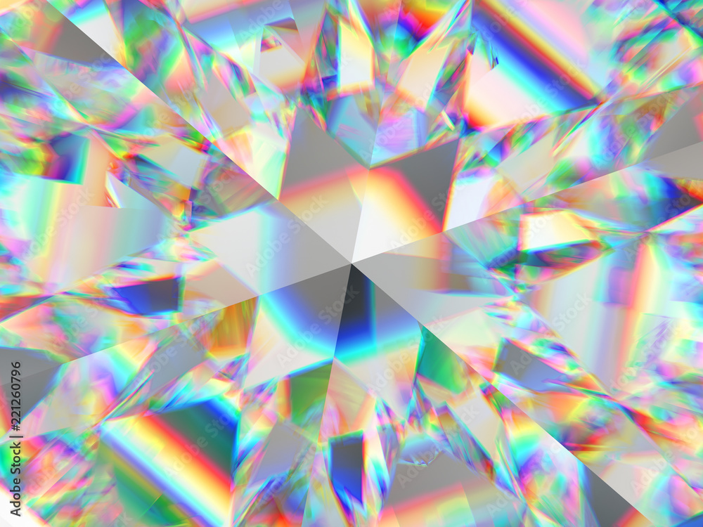diamond structure extreme closeup and kaleidoscope - obrazy, fototapety, plakaty 