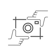 Canvas Print - Camera flat icon. Single high quality symbol of info for web design or mobile app. Thin line signs of chat for design logo, visit card, etc. Outline logo of video.