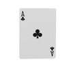 Playing card for poker and gambling, ace isolated on white background with clipping path