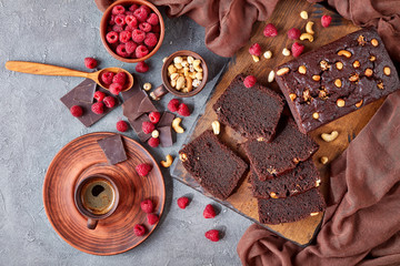 Wall Mural - chocolate buckwheat pound cake cut in slices