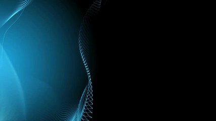 Poster - Seamless loop: Blue elegant dynamic abstract lines in motion. Computer, technology, engineering, business and office theme. Abstract stylish wave animation. Depth of field settings. 3D rendering.