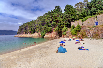 Poster - Beautiful beach of Caolin in O Vicedo, Galicia, Spain.