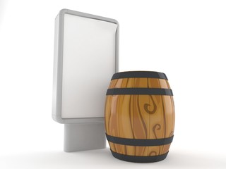 Wall Mural - Wine cask with blank billboard