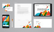 Corporate identity vector mockup with basic stationery set. Easy editable abstract graphic + logo in symbols.