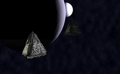 Wall Mural - spaceship 3d render.