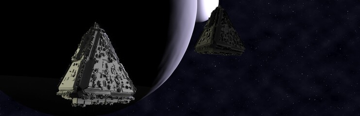 Wall Mural - spaceship 3d render.