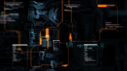Poster - 4k abstract background circuit electronic line for technology concept with shallow depth of field da