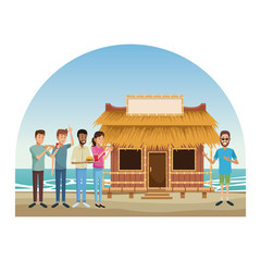 Canvas Print - Kiosk at beach