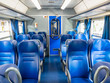 © gpriccardi - compartment of a train with seats covered in blue leather