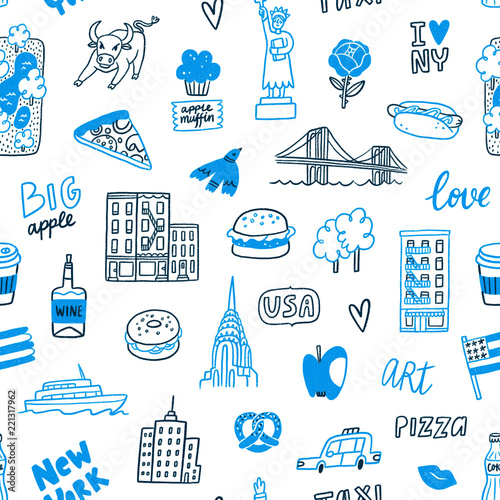 nowy-jork-blekitnego-doodle-bezszwowy-wzor