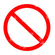 prohibited grunge road sign. red forbidden rubber stamp on white background. No sign. red stop sign stamp. forbiden sign.