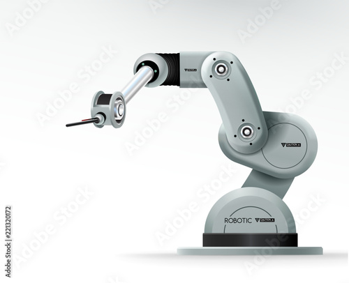 Fotografía Industrial machine robotic hand arm machinery factory
