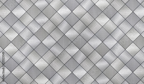 Naklejka - mata magnetyczna na lodówkę Tiled Metal Texture (3d illustration)
