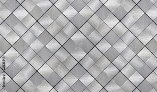 Tapeta ścienna na wymiar Tiled Metal Texture (3d illustration)