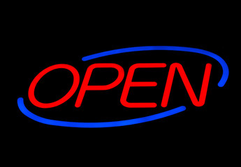 Neon Light written Open