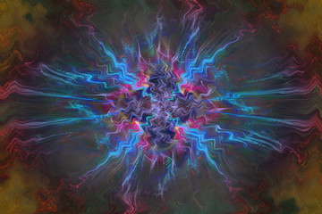Poster - Abstrct Digital Artwork. The theme of the cosmos and the universe. Supernova explosion. Technologies of fractal graphics.