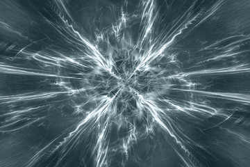 Poster - Abstrct Digital Artwork. The theme of the cosmos and the universe. Supernova explosion. Technologies of fractal graphics.