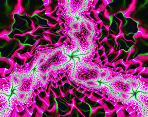 Poster - Abstrct Digital Artwork. Floral psychedelic pattern. Technologies of fractal graphics.