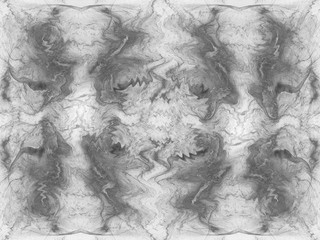 Poster - Abstrct Background. The theme of the cosmos and the universe. Symmetrical pattern. Digital Art. Technologies of fractal graphics. Black and white.